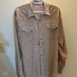 GWG Vintage Men's Casual Plaid Button-Down Shirt 70’s